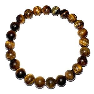 Natural Tiger's Eye Stone Beaded Adjustable Stretch Bracelet